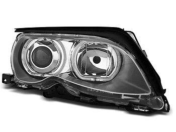 HEADLIGHTS BMW E46 09.01-03.05 ANGEL EYES LED CHROME
