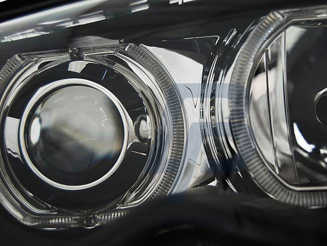 HEADLIGHTS BMW E46 09.01-03.05 ANGEL EYES LED BLACK - 3