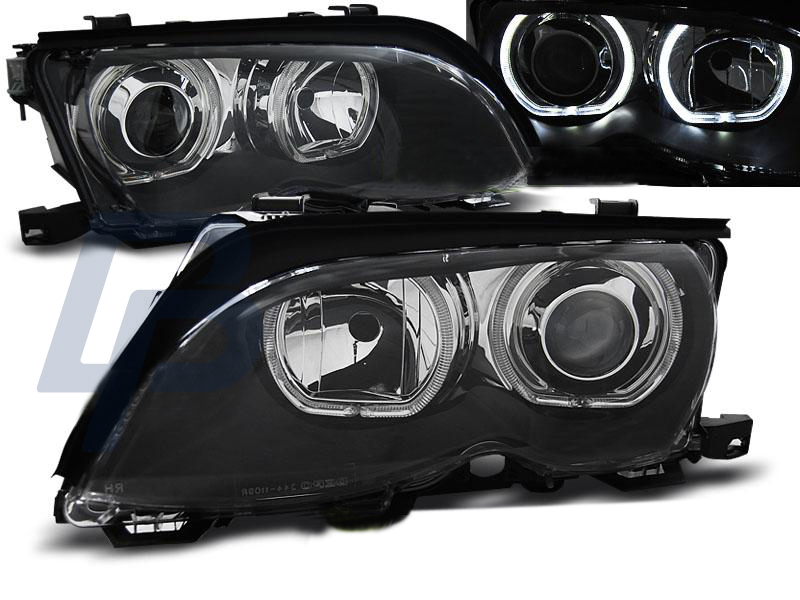 HEADLIGHTS BMW E46 09.01-03.05 ANGEL EYES LED BLACK - 4
