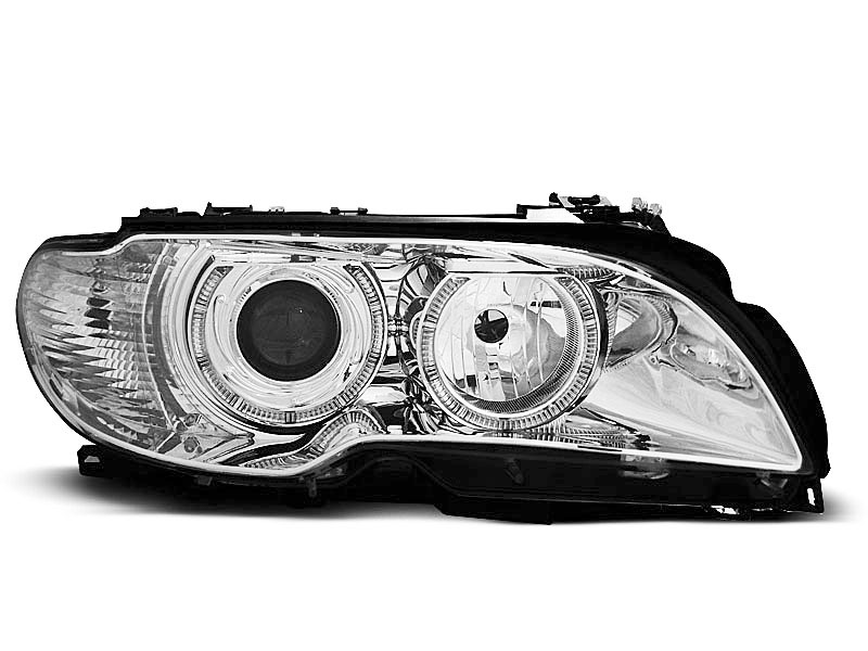 HEADLIGHTS BMW E46 04.03-06 COUPE CABRIO ANGEL EYES CHROME