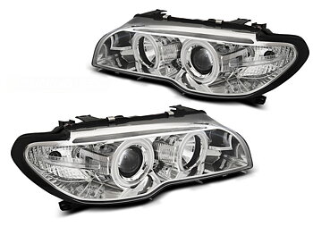 HEADLIGHTS BMW E46 04.03-06 COUPE CABRIO ANGEL EYES CCFL CHROME