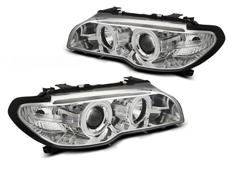 HEADLIGHTS BMW E46 04.03-06 COUPE CABRIO ANGEL EYES CCFL XENON CHROME