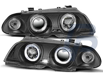 HEADLIGHTS BMW E46 05.98-08.01 ANGEL EYES BLACK