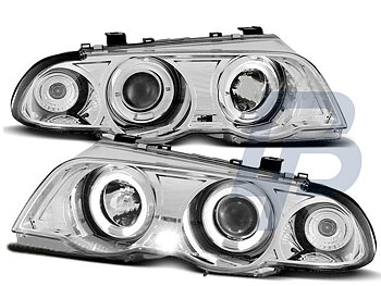 HEADLIGHTS BMW E46 05.98-08.01 ANGEL EYES CHROME