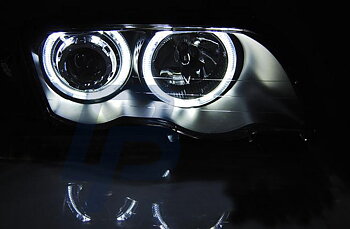 HEADLIGHTS BMW E46 05.98-08.01 S/T ANGEL EYES LED BLACK