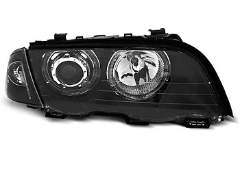 HEADLIGHTS BMW E46 05.98-08.01 S/T ANGEL EYES LED BLACK