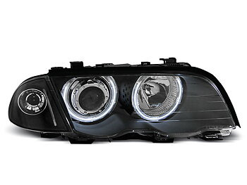 HEADLIGHTS BMW E46 05.98-08.01 S/T ANGEL EYES BLACK