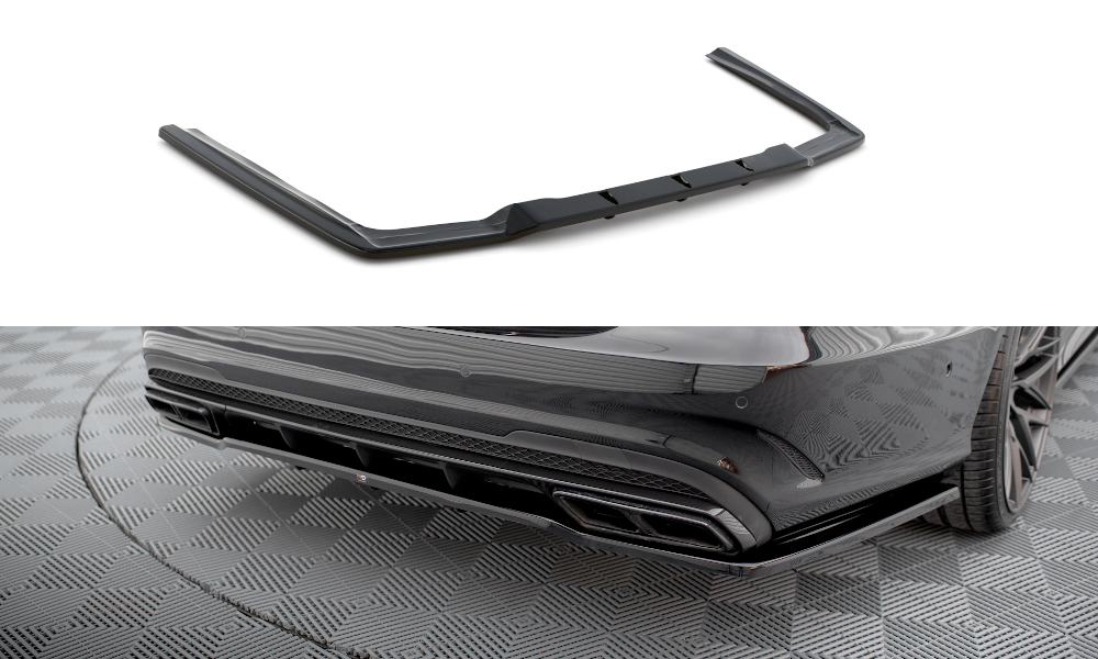 Central Rear Splitter (Vertical Bars) Mercedes E63 AMG Sedan W212 Facelift