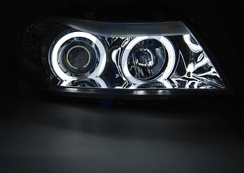 HEADLIGHTS BMW E90/E91 03.05-08.08 ANGEL EYES CCFL CHROME