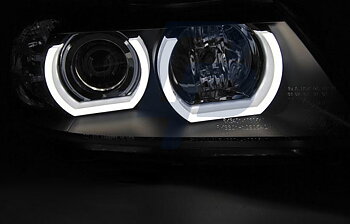 HEADLIGHTS BMW E90/E91 03.05-08.08 3D U-TYPE BLACK HID