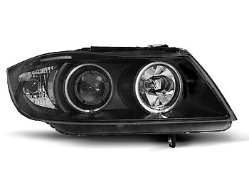 HEADLIGHTS BMW E90/E91 03.05-08.08 ANGEL EYES BLACK CCFL
