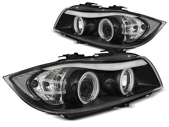 HEADLIGHTS BMW E90/E91 03.05-08.08 ANGEL EYES CCFL BLACK
