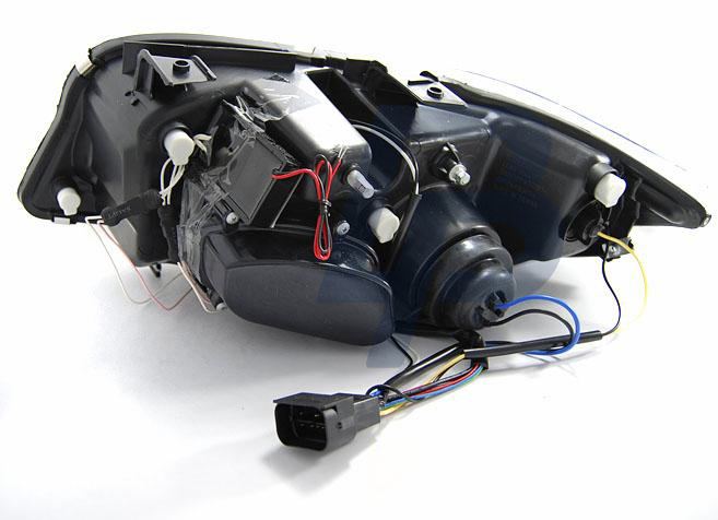 HEADLIGHTS BMW E90/E91 03.05-08.08 ANGEL EYES CCFL BLACK - 4