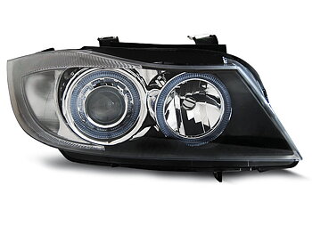 HEADLIGHTS BMW E90/E91 03.05-08.08 ANGEL EYES BLACK
