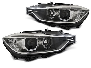 HEADLIGHTS BMW F30/F31 10.11 - 05.15 ANGEL EYES LED BLACK