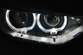 HEADLIGHTS BMW F30/F31 10.11 - 05.15 ANGEL EYES LED BLACK