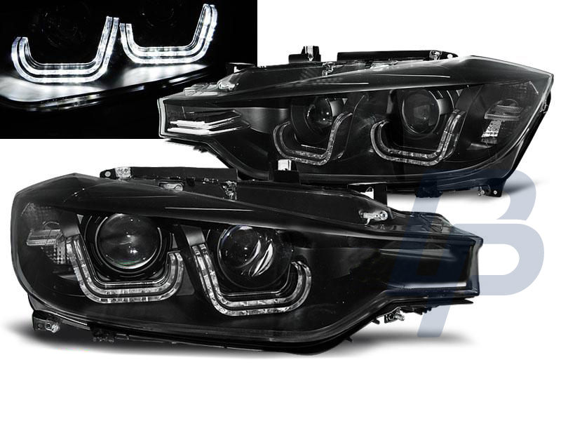 HEADLIGHTS BMW F30/F31 10.11 - BLACK U-LED BAR - 4
