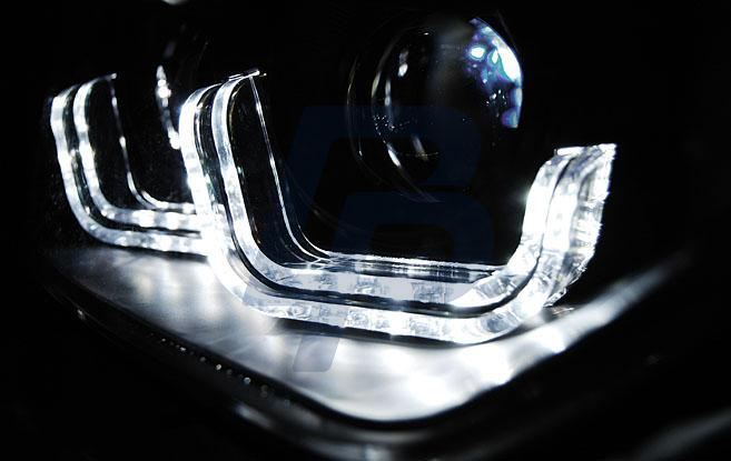 HEADLIGHTS BMW F30/F31 10.11 - BLACK U-LED BAR HID - 2
