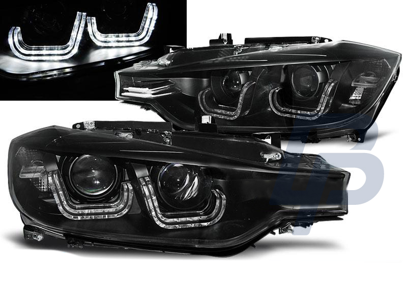 HEADLIGHTS BMW F30/F31 10.11 - BLACK U-LED BAR HID - 4