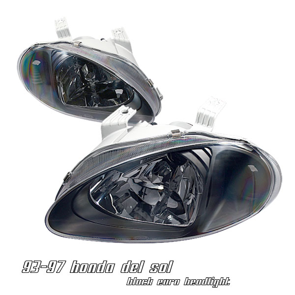 HONDA DELSOL 92-97 BLACK 1-PIECE G6 HEADLIGHTS