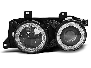 HEADLIGHTS BMW E32/E34 ANGEL EYES BLACK