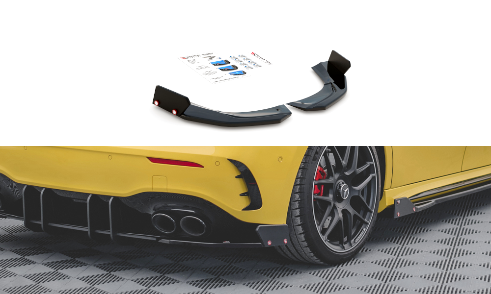Rear Side Splitters V.2 + Flaps Mercedes AMG A 45 S Aero Pack W177