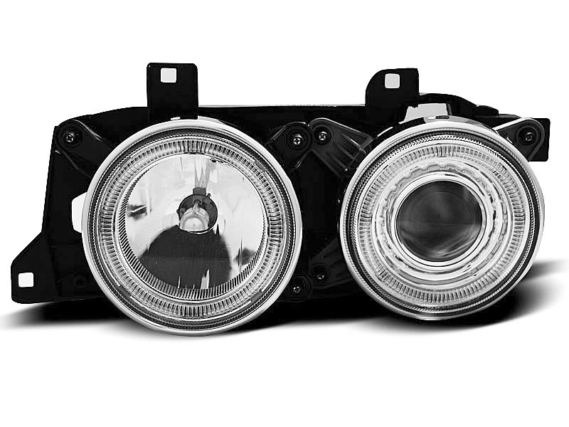 HEADLIGHTS BMW E32/E34 ANGEL EYES CHROME