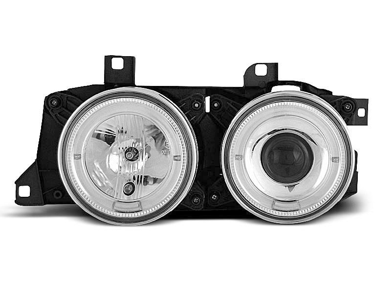 HEADLIGHTS BMW E32/E34 ANGEL EYES CHROME