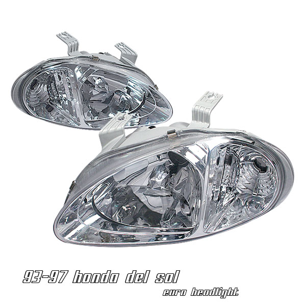 HONDA DELSOL 92-97 CHROME 1-PIECE G6 HEADLIGHTS