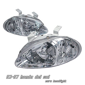 HONDA DELSOL 92-97 CHROME 1-PIECE G6 HEADLIGHTS
