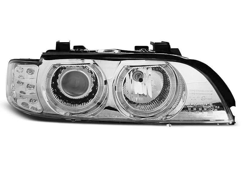 HEADLIGHTS BMW E39 09.95-06.03 ANGEL EYES CHROME LED INDIC.