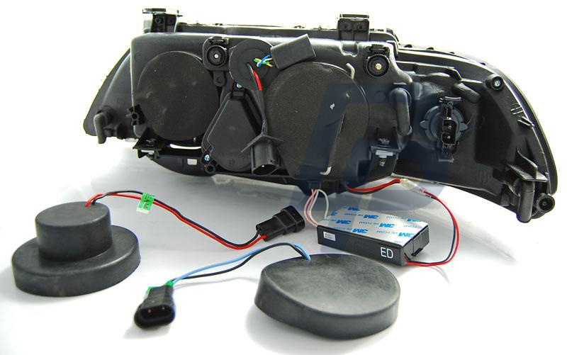 HEADLIGHTS BMW E39 09.95-06.03 ANGEL EYES BLACK CCFL - 2