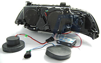 HEADLIGHTS BMW E39 09.95-06.03 ANGEL EYES BLACK CCFL