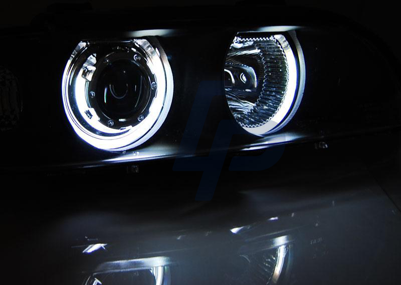 HEADLIGHTS BMW E39 09.95-06.03 ANGEL EYES BLACK CCFL - 3