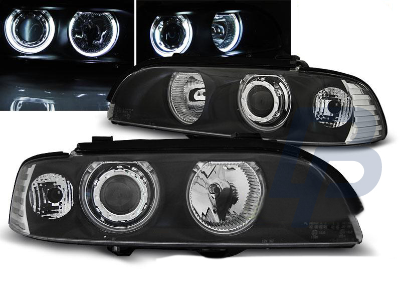 HEADLIGHTS BMW E39 09.95-06.03 ANGEL EYES BLACK CCFL - 4