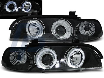 HEADLIGHTS BMW E39 09.95-06.03 ANGEL EYES BLACK