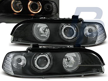 HEADLIGHTS BMW E39 09.95-06.03 ANGEL EYES CHROME