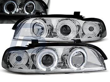 HEADLIGHTS BMW E39 09.95-05.03 ANGEL EYES CHROME
