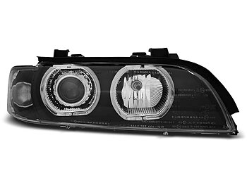HEADLIGHTS BMW E39 09.95-06.03 ANGEL EYES LED  H7/H7 BLACK