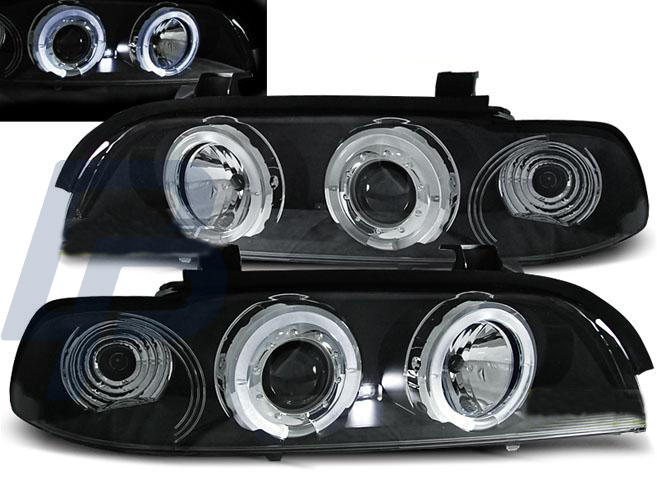 HEADLIGHTS BMW E39 09.95-09.95 ANGEL EYES BLACK - 2