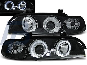 HEADLIGHTS BMW E39 09.95-09.95 ANGEL EYES BLACK