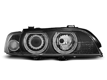 HEADLIGHTS BMW E39 09.95-06.03 ANGEL EYES D2S/H7 BLACK