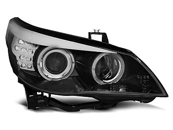 HEADLIGHTS BMW E60/E61 03-07 BLACK LED INDIC.