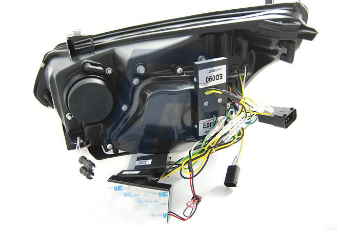 HEADLIGHTS BMW E60/E61 03-07 ANGEL EYES CCFL BLACK LED INDIC. - 4