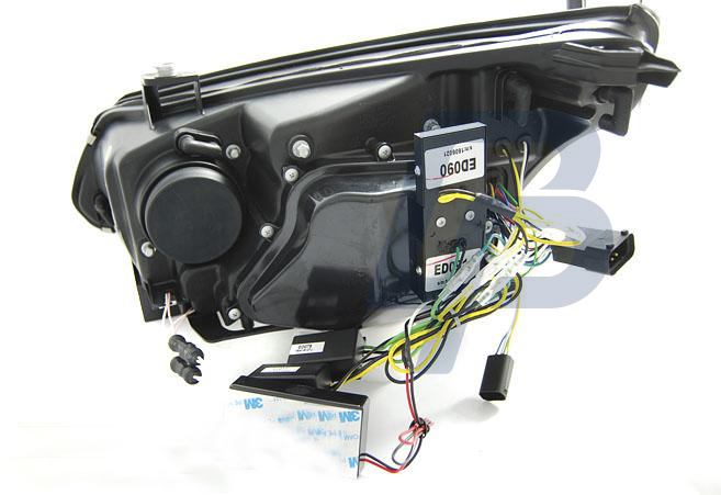 HEADLIGHTS BMW E60/E61 03-07 ANGEL EYES CCFL CHROME LED INDIC. - 4
