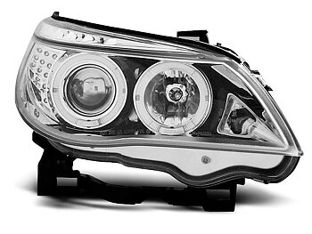 HEADLIGHTS BMW E60/E61 03-07 ANGEL EYES CHROME LED INDIC.