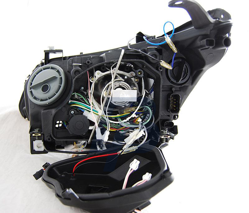 HEADLIGHTS BMW E60/E61 05-07 CCFL HID D1S DUAL PROJECTOR BLACK - 2