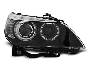 HEADLIGHTS BMW E60/E61 05-07 CCFL HID D1S DUAL PROJECTOR BLACK