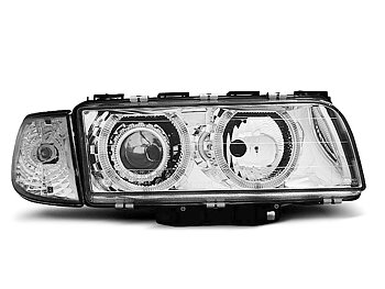 HEADLIGHTS BMW E38 06.94-08.98 H7/H7 ANGEL EYES CHROME