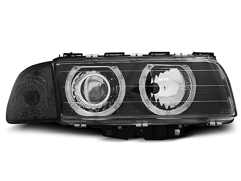 HEADLIGHTS BMW E38 06.94-08.98 H7/H7 ANGEL EYES BLACK